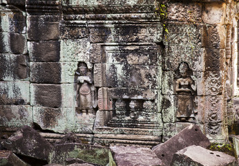 Two Carvings At Preah Khan