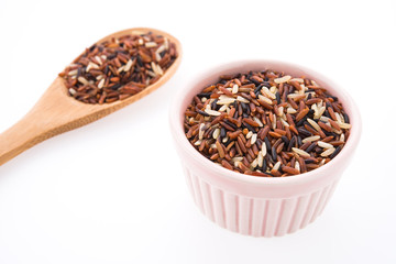 Rice brown isolated on white background