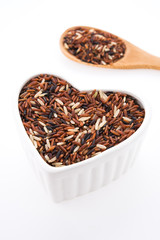Rice brown isolated on white background