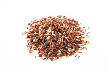 Rice brown isolated on white background