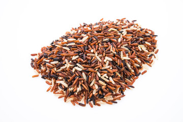 Rice brown isolated on white background