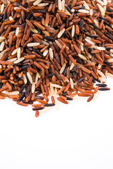 Rice brown isolated on white background