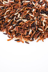 Rice brown isolated on white background