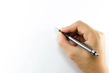 Hand write on notebook