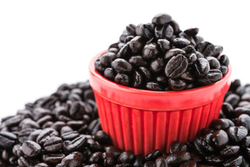 Coffee beans isolated on white background