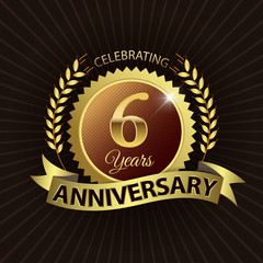 Celebrating 6 Years Anniversary - Laurel Wreath Seal & Ribbon