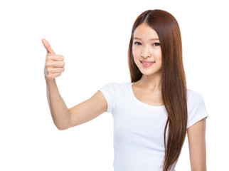 Fototapeta premium Asian woman with thumb up