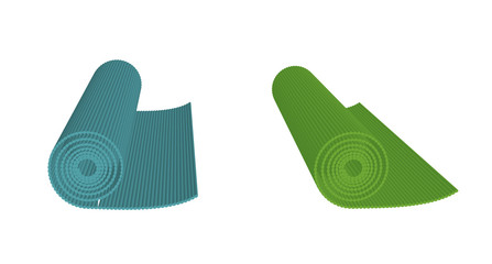 Yoga mats isolated on white background, vector illustration