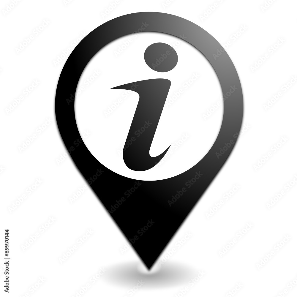 Aufkleber information sur symbole localisation noir