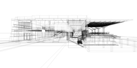 Architectural sketch. Idea. Drawing. 