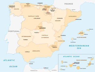 Spanien administrative Karte