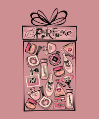 Vector illustration of porfume bottles