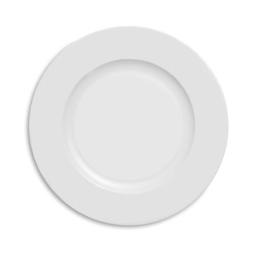 Empty plate on white.with clipping path