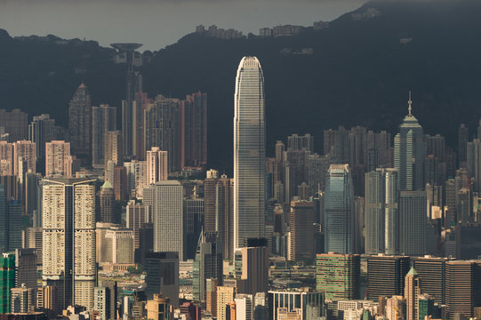 sky100 building in hongkong cityscape