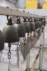 Metal bells in Buddhist temple