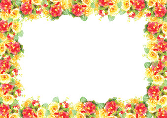 foliate border with roses blossom Illustation