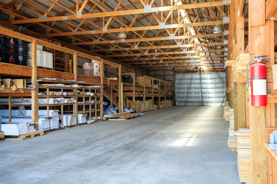 Building Materials Stored In Warehouse