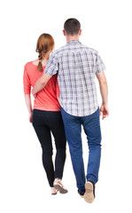 Back view going couple.