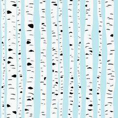 Birches in vector