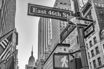 Fototapeta premium Fifth Avenue street signs and buildings