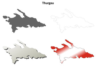 Thurgau blank detailed outline map set
