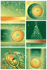 Collection of Happy New Year and Merry Christmas backgrounds © jelena zaric