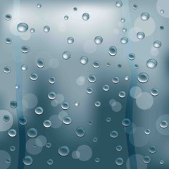 Background of blurred glass with water drops