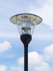 light lamp or lantern on blue sky and cloud background