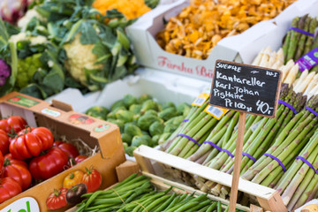 Fresh and organic vegetables at farmers market