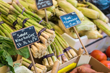 Asparagus on the market in Copenhagen, Denmark.