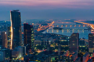 Naklejka premium Seoul Skyline at Night