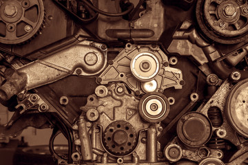 Fototapeta na wymiar Engine of a car, detail