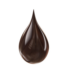 black chocolate droplet isolated on white background