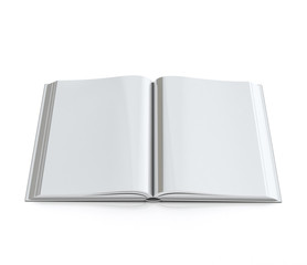 blank 3d empty opened book with hardcovers