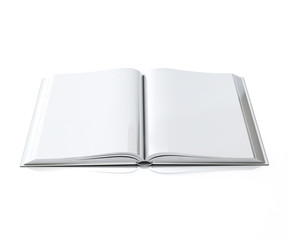 3d empty opened book with hardcovers