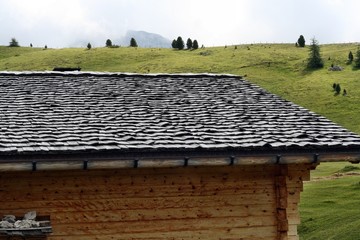 Tetto in scandole di legno
