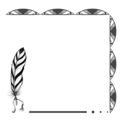 ethnic native american background with feather and original patt