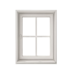 white window frame isolated on white background