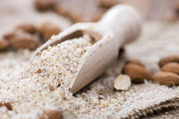 Portion of grated Almonds