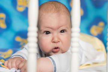 cute baby in the crib