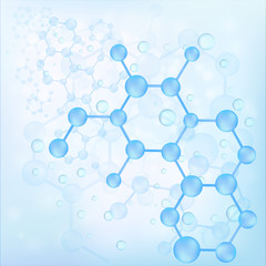 Blue molecule bond background (vector)