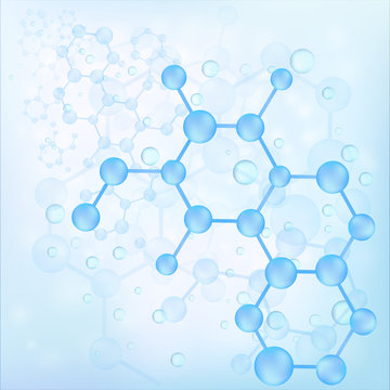 Blue molecule bond background (vector)