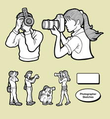 Photographer icons sketch.