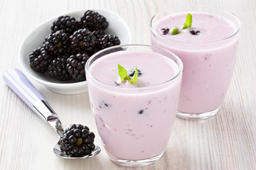 Yogurt with sweet dewberry