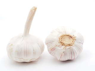 garlic on a white background
