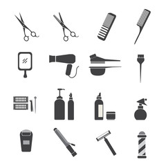 Hairdressing equipment icons