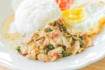 Stir-fried pork with basil