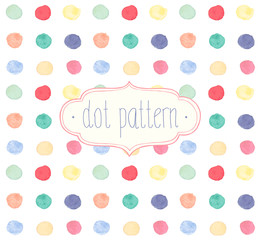 Vector Watercolor seamless dot pattern.