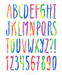 Vector watercolor alphabet