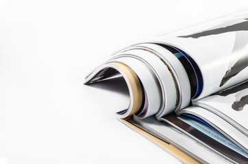 magazines on white